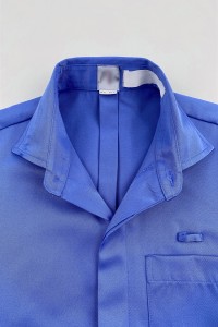 大量訂購藍色純色男裝短袖襯衫      設計工作服襯衫    可印logo    公司制服   團隊制服   恤衫專門店   透氣   舒適   R378 細節-3